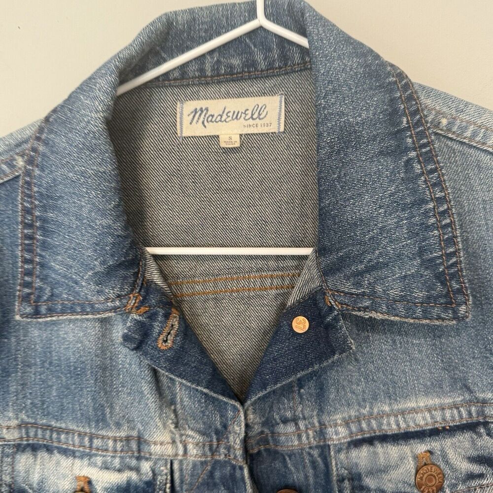 Madewell The Jean Jacket Women Size Small Blue Denim 100% Cotton 1655 - Picture 6 of 14